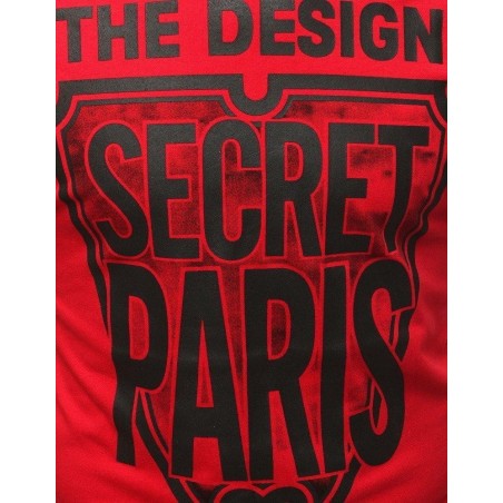 Červené pánske tričko s veľko potlačou RX3860