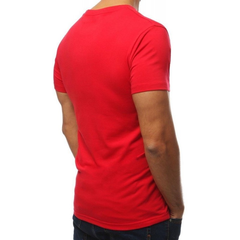 Červené pánske tričko s veľko potlačou RX3860