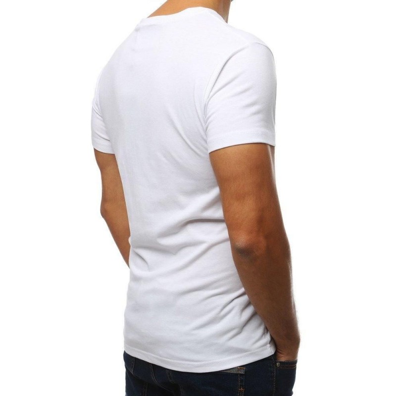 Biele pánske tričko s veľko potlačou RX3861