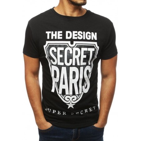 Čierne pánske tričko s veľko potlačou RX3862