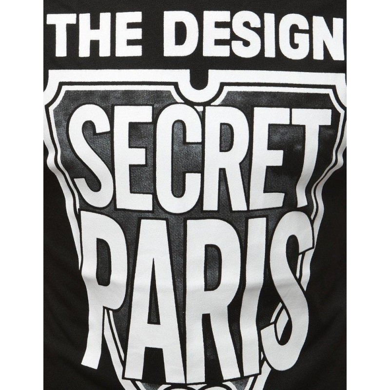 Čierne pánske tričko s veľko potlačou RX3862