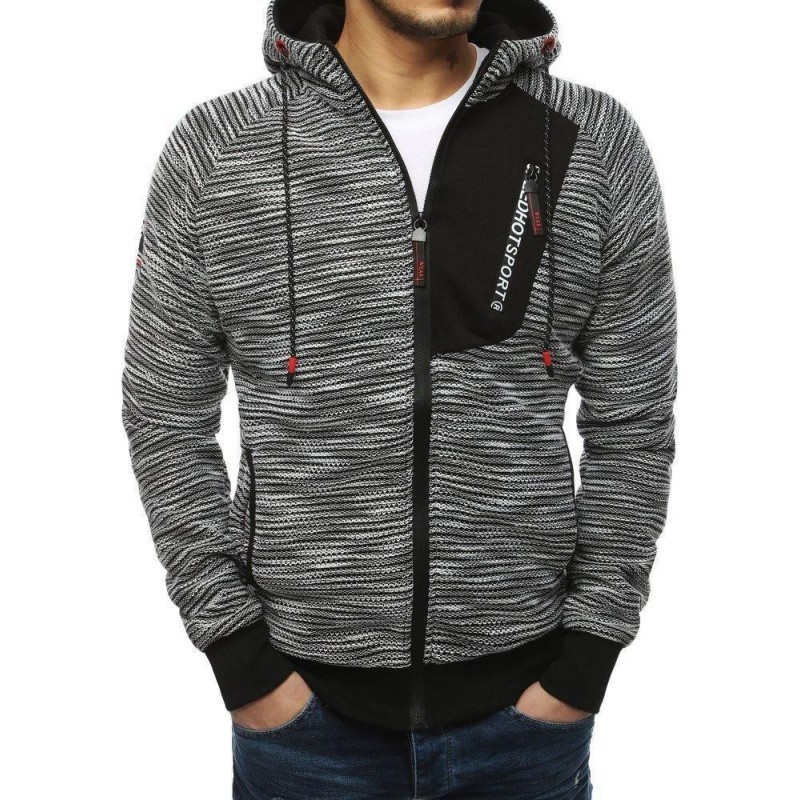 Pánska svetlosivá mikina na zips BX4295