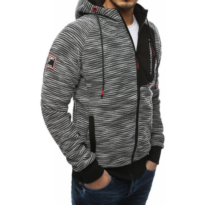 Pánska svetlosivá mikina na zips BX4295