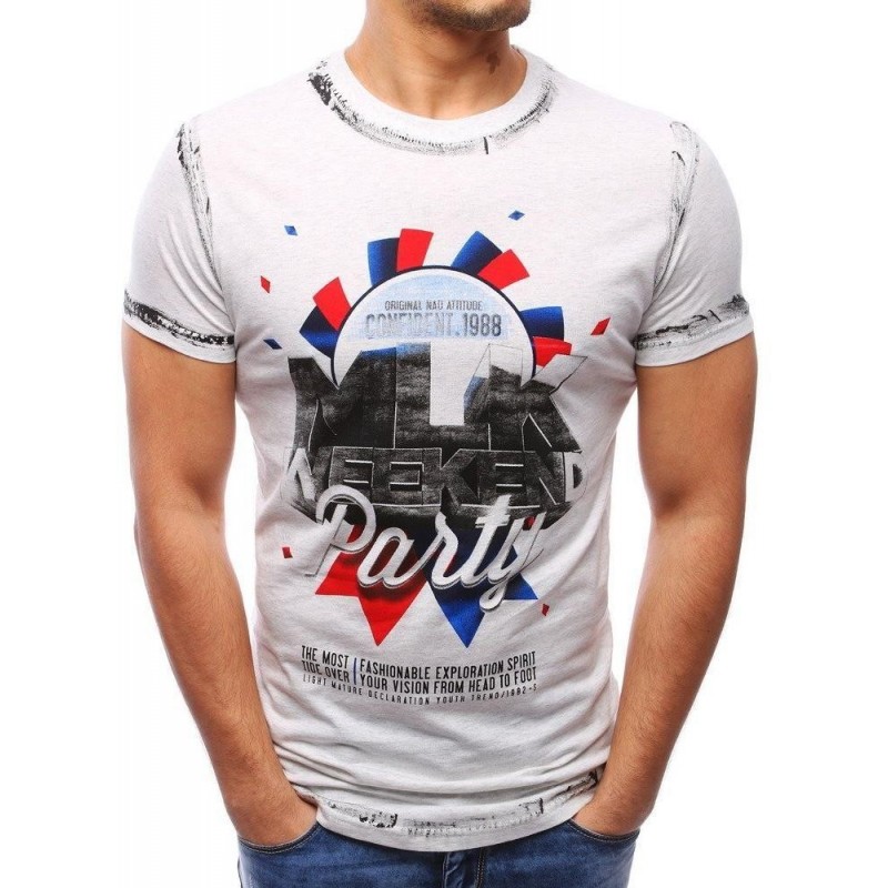 Sivé pánske tričko s potlačou (rx1788)