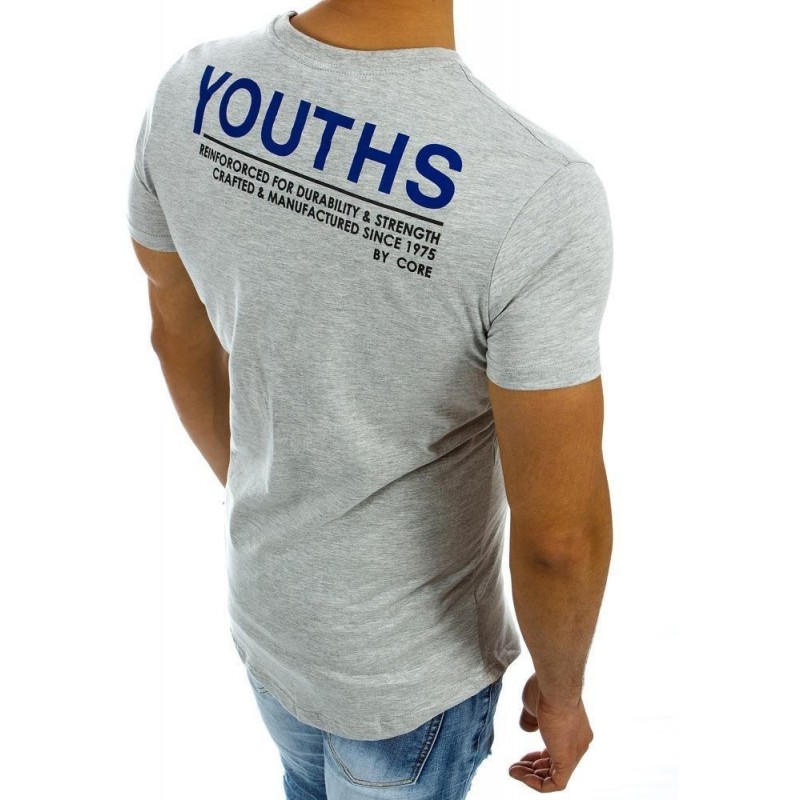 Pánske sivé tričko s potlačou (rx2135)