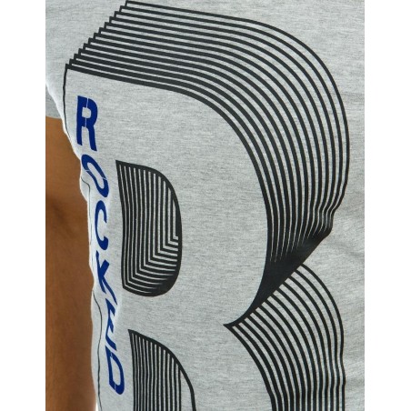 Pánske sivé tričko s potlačou (rx2135)