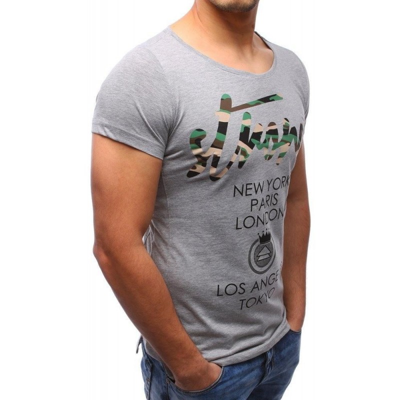 Pánske sivé tričko s krátkymi rukávmi (rx2190)