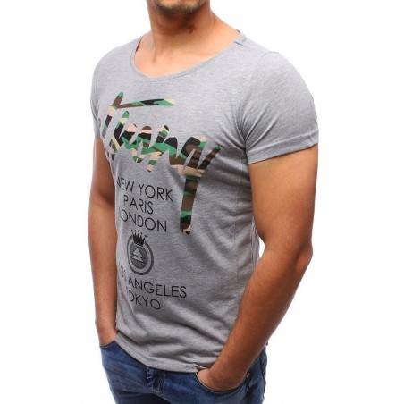 Pánske sivé tričko s krátkymi rukávmi (rx2190)