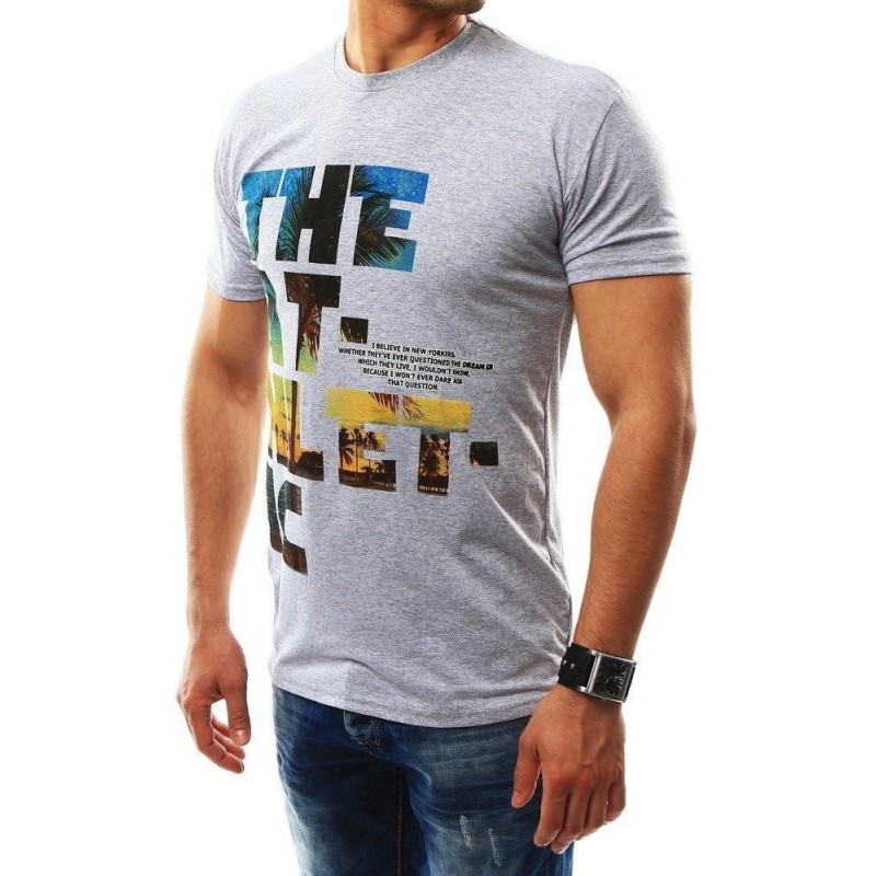 Sivé pánske tričko s krátkym rukávom (rx2316)