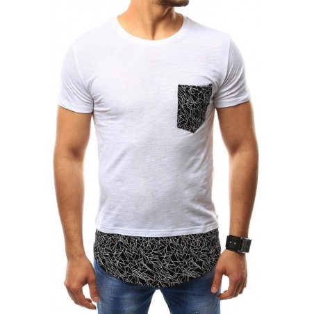 Biele pánske tričko s vreckom (rx2349)