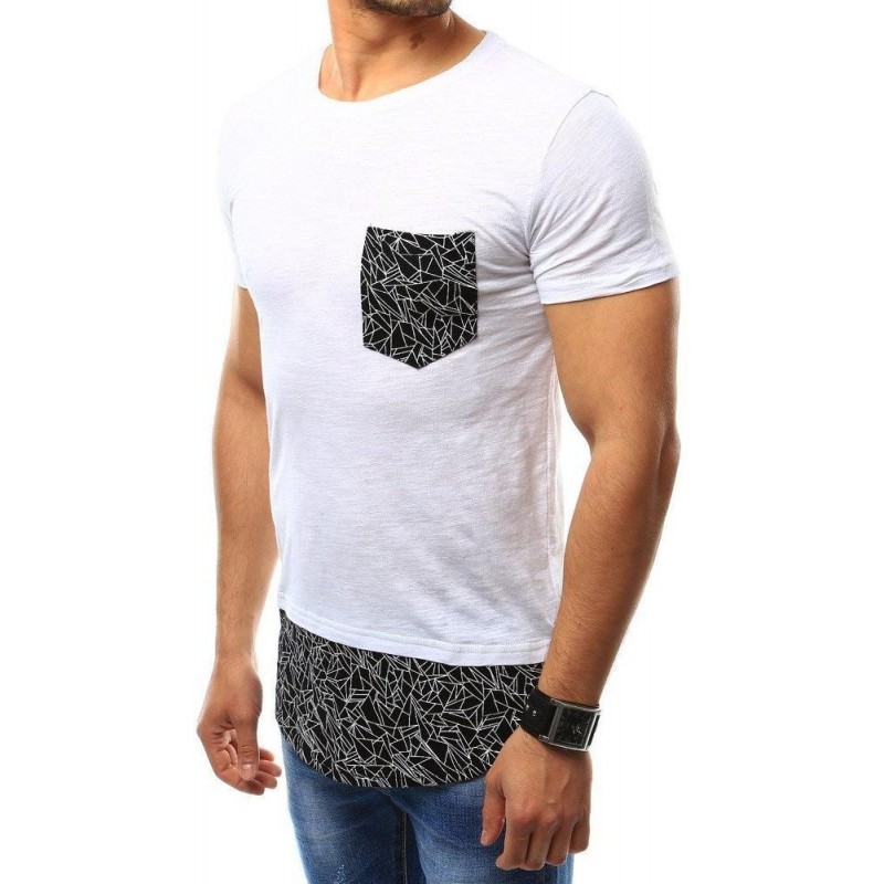 Biele pánske tričko s vreckom (rx2349)