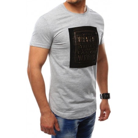 Pánske tričko s nášivkou (rx2409) - sivé