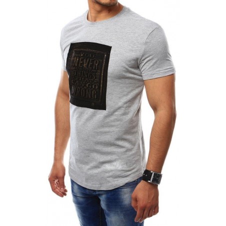 Pánske tričko s nášivkou (rx2409) - sivé