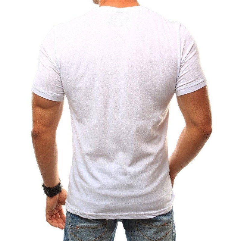 Pánske biele tričko s veľkou potlačou (rx2460)