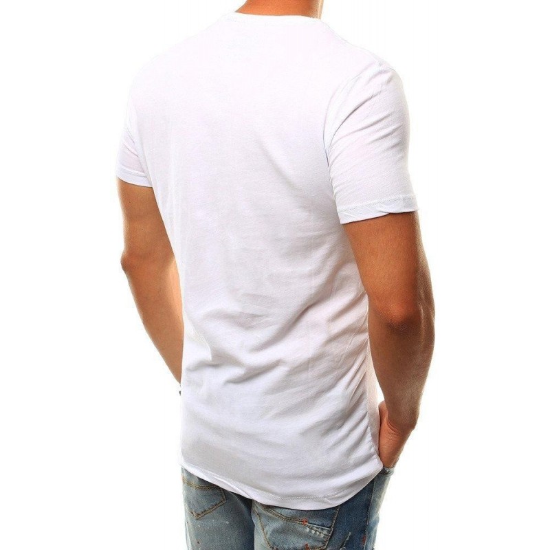 Pánske tričko s výraznou potlačou (rx2507) - biele