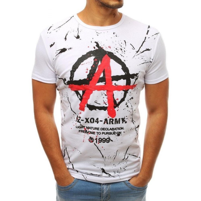 Biele pánske tričko s potlačou RX3812