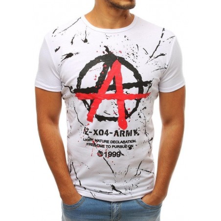 Biele pánske tričko s potlačou RX3812