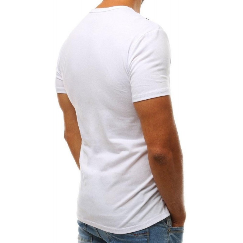 Biele pánske tričko s potlačou RX3812