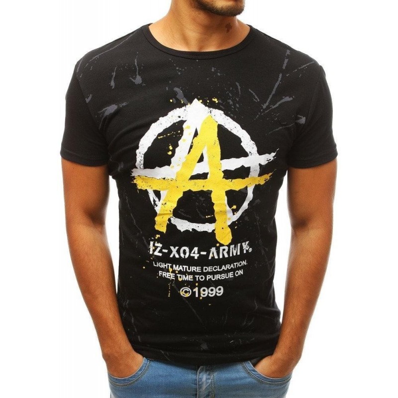 Čierne pánske tričko s potlačou RX3814