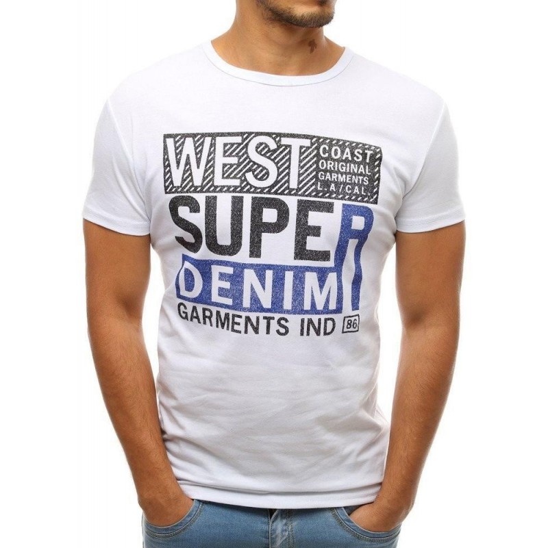 Biele pánske tričko s potlačou RX3819