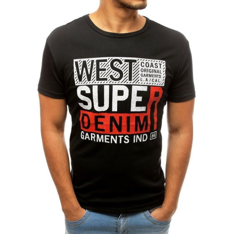 Čierne pánske tričko s potlačou RX3821