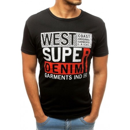 Čierne pánske tričko s potlačou RX3821