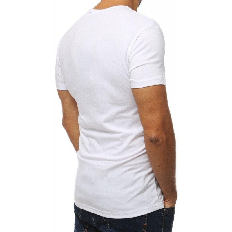 Pánske biele tričko s okrúhlym výstrihom RX3864
