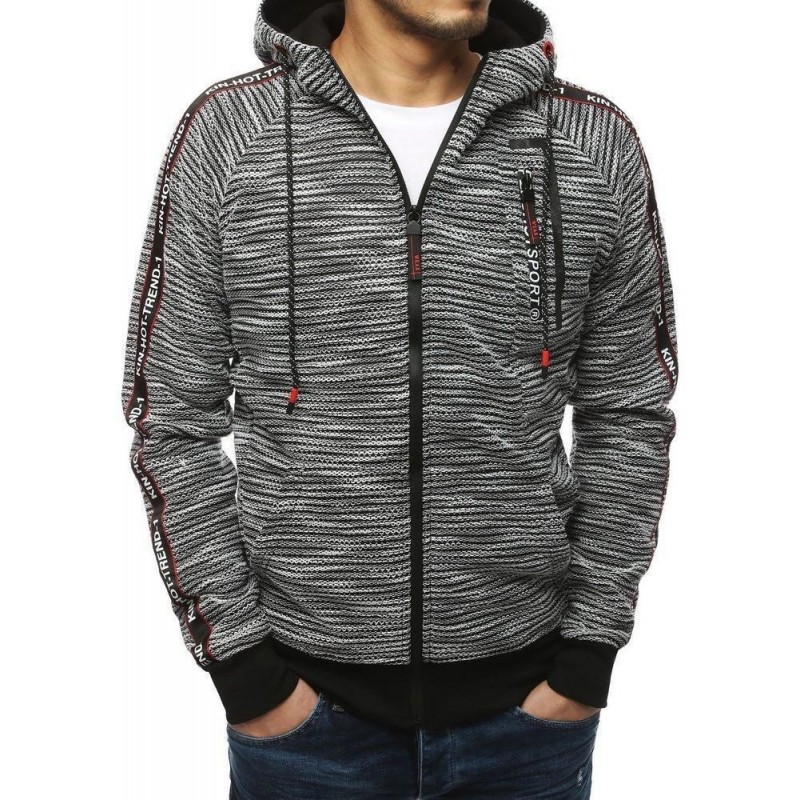 Pánska svetlosivá mikina na zips BX4298