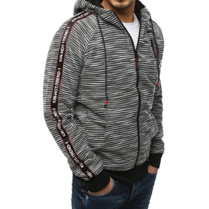 Pánska svetlosivá mikina na zips BX4298