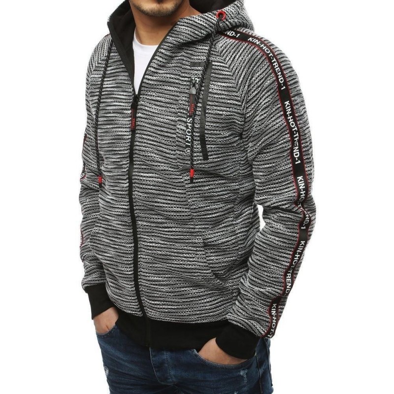 Pánska svetlosivá mikina na zips BX4298