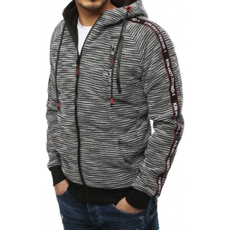 Pánska svetlosivá mikina na zips BX4298