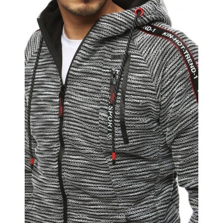 Pánska svetlosivá mikina na zips BX4298