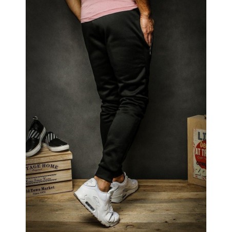 Oteplené pánske čierne tepláky UX2328