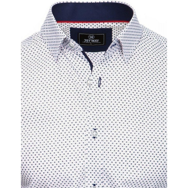 Biela pánska košeľa s dlhým rukávom PREMIUM DX1803