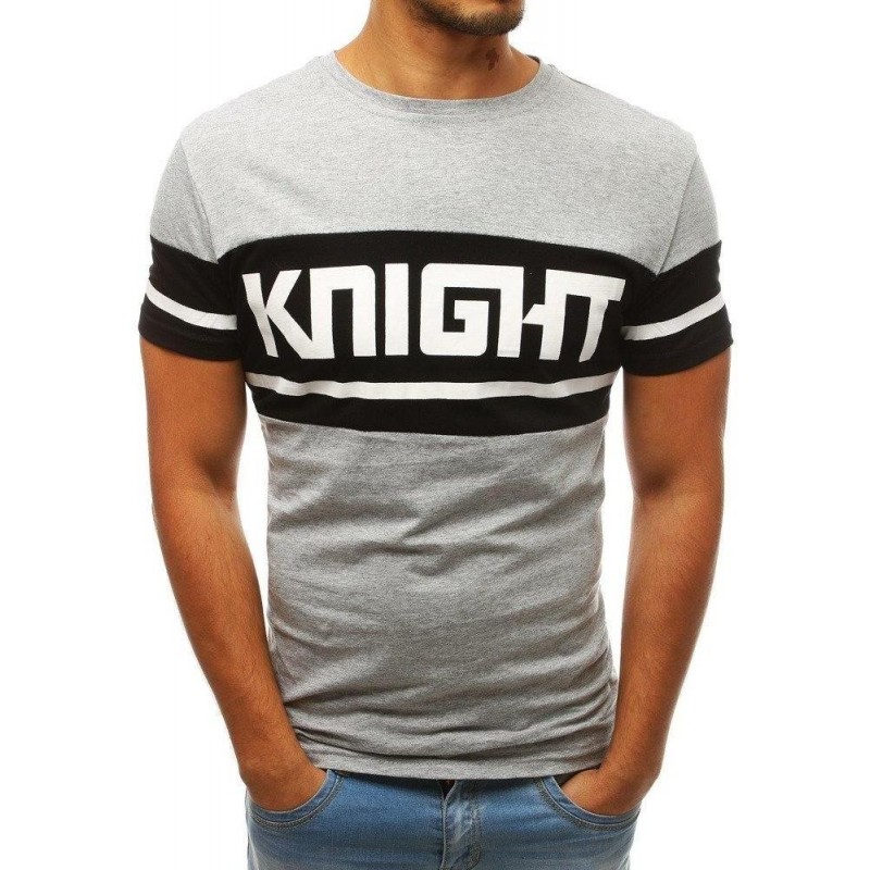 Sivé pánske tričko s potlačou RX3804