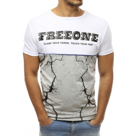 Pánske biele tričko s potlačou RX3822