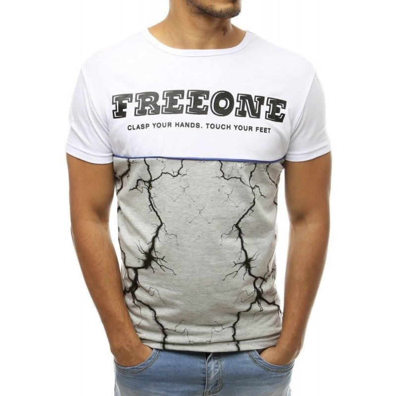 Pánske biele tričko s potlačou RX3822