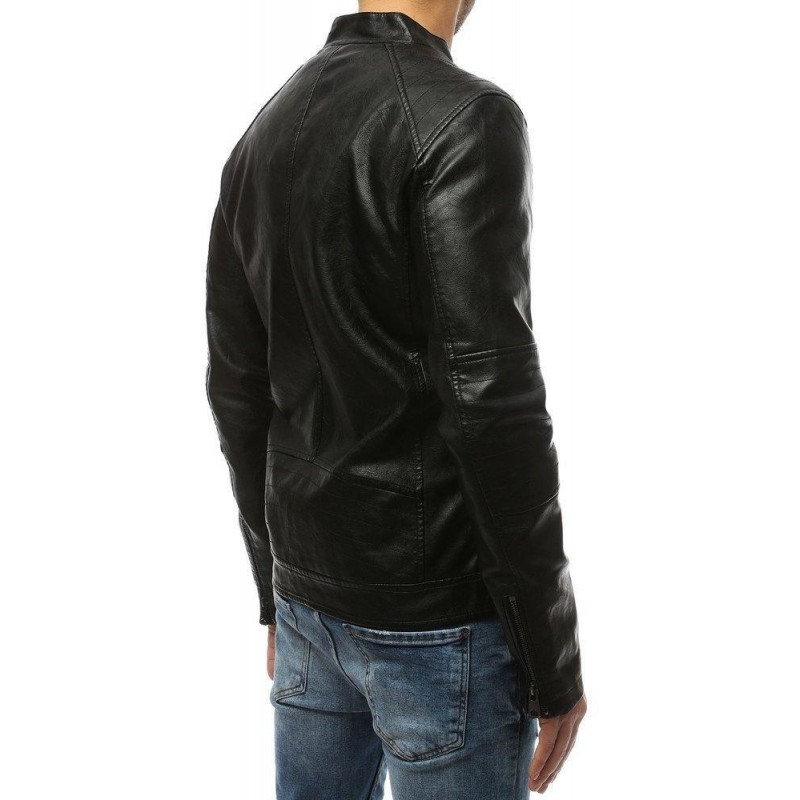 Pánska kožená čierna bunda TX3210