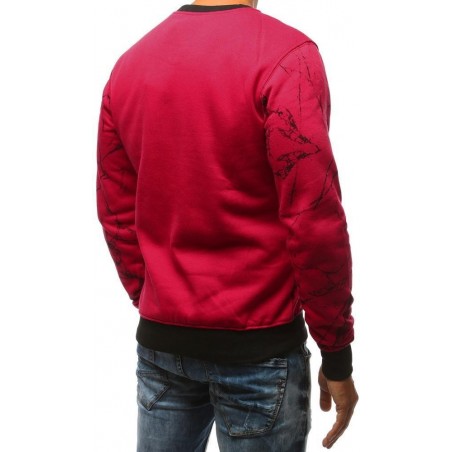 Trendy pánska mikina bez kapucne (bx3530) - červená