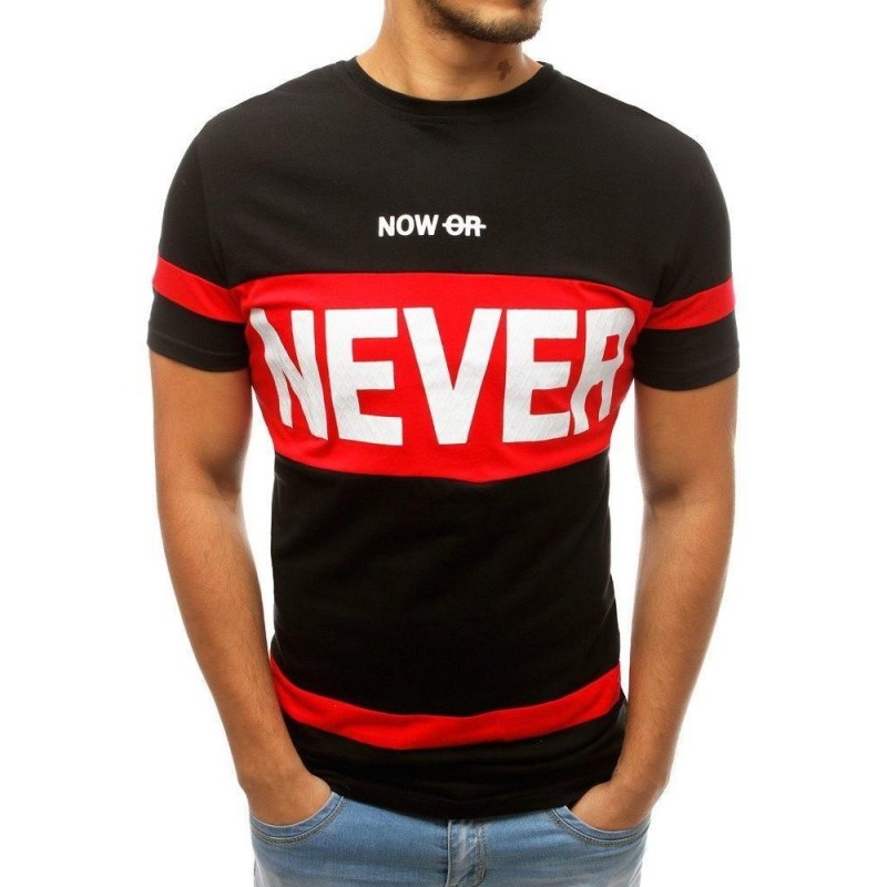 Čierne pánske tričko s potlačou RX3725