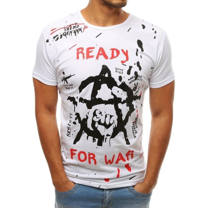 Tričko s potlačou pre mužov RX3729 - biele