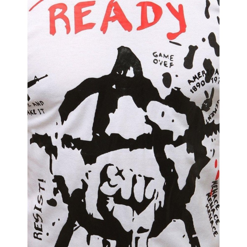 Tričko s potlačou pre mužov RX3729 - biele