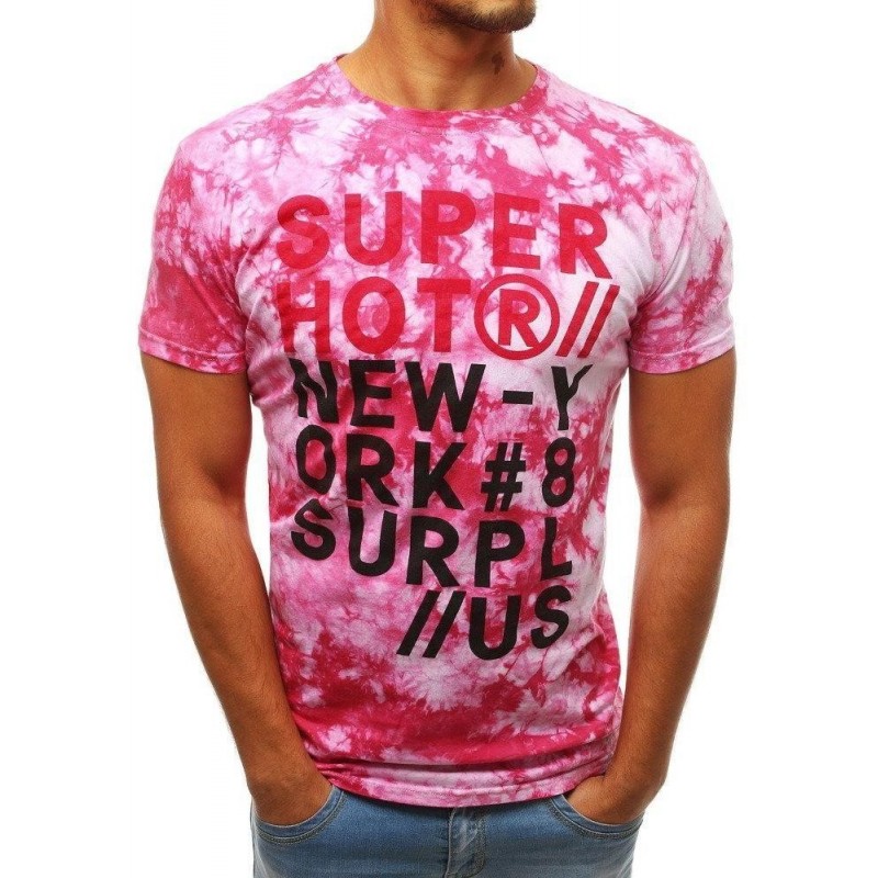 Pánske batikované tričko RX3736 - ružové