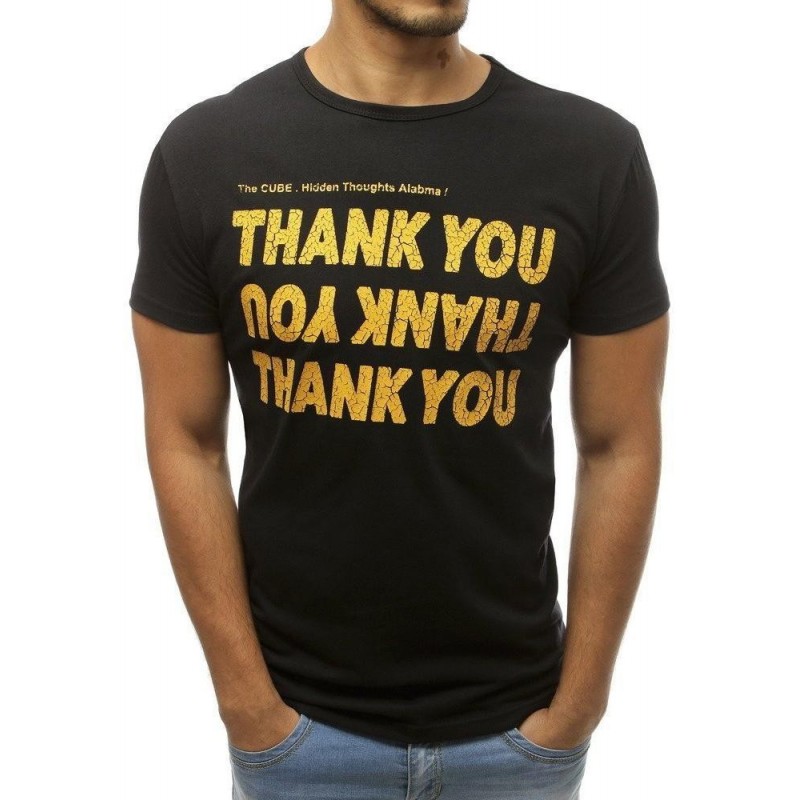 Čierne pánske tričko s potlačou RX3746