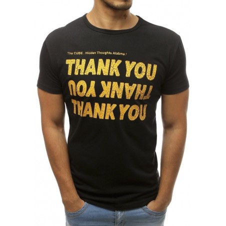 Čierne pánske tričko s potlačou RX3746