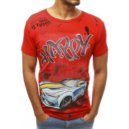 Pánske červené tričko s potlačou RX3755