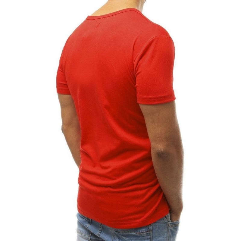 Pánske červené tričko s potlačou RX3755