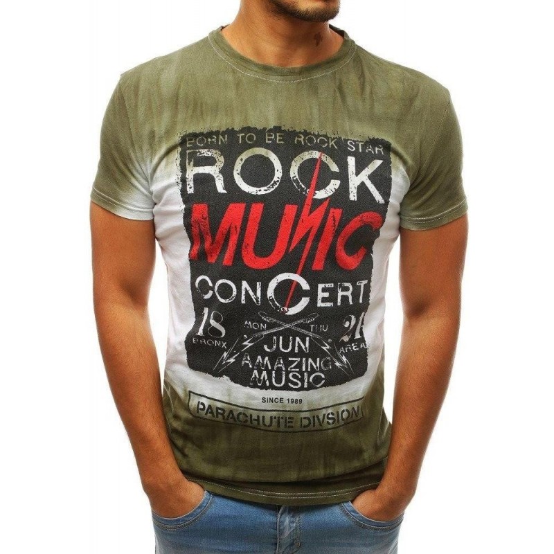 Pánske bavlnené tričko s potlačou RX3759 - zelené