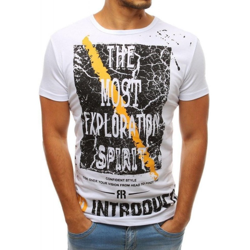 Biele pánske tričko s krátkymi rukávmi RX3761