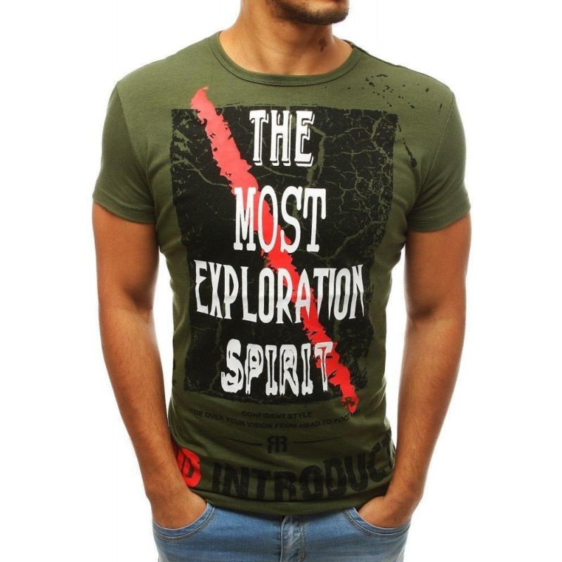 Zelené pánske tričko s krátkymi rukávmi RX3762